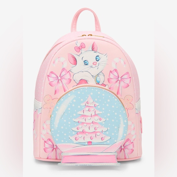 disney the aristocats marie mini backpack Loungefly Floral Allover-Print WDBK0335 Note the matching design of the lining fabric on the inside Disney The Aristocats Marie +